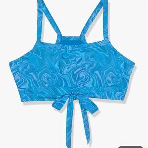 Eleven by Venus Williams Blue Marble Swirl Wrapped Sports Bra NWT Size XXL